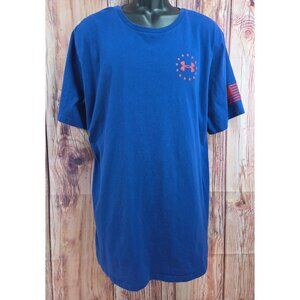 Under Armour Mens Freedom T-Shirt 3XL Royal Blue HeatGear Loose Fit